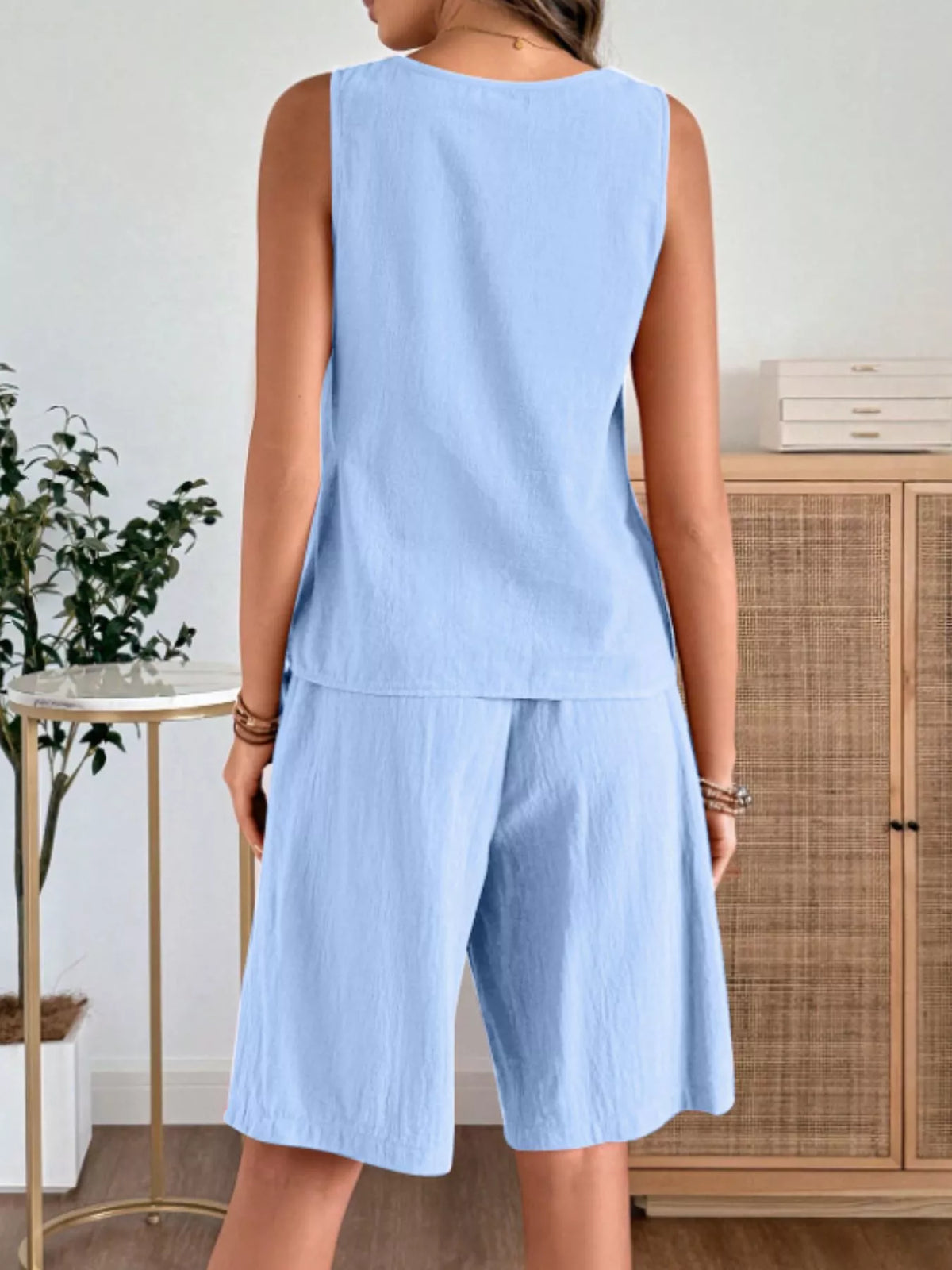 Round Neck Tank and Shorts Set, view 17