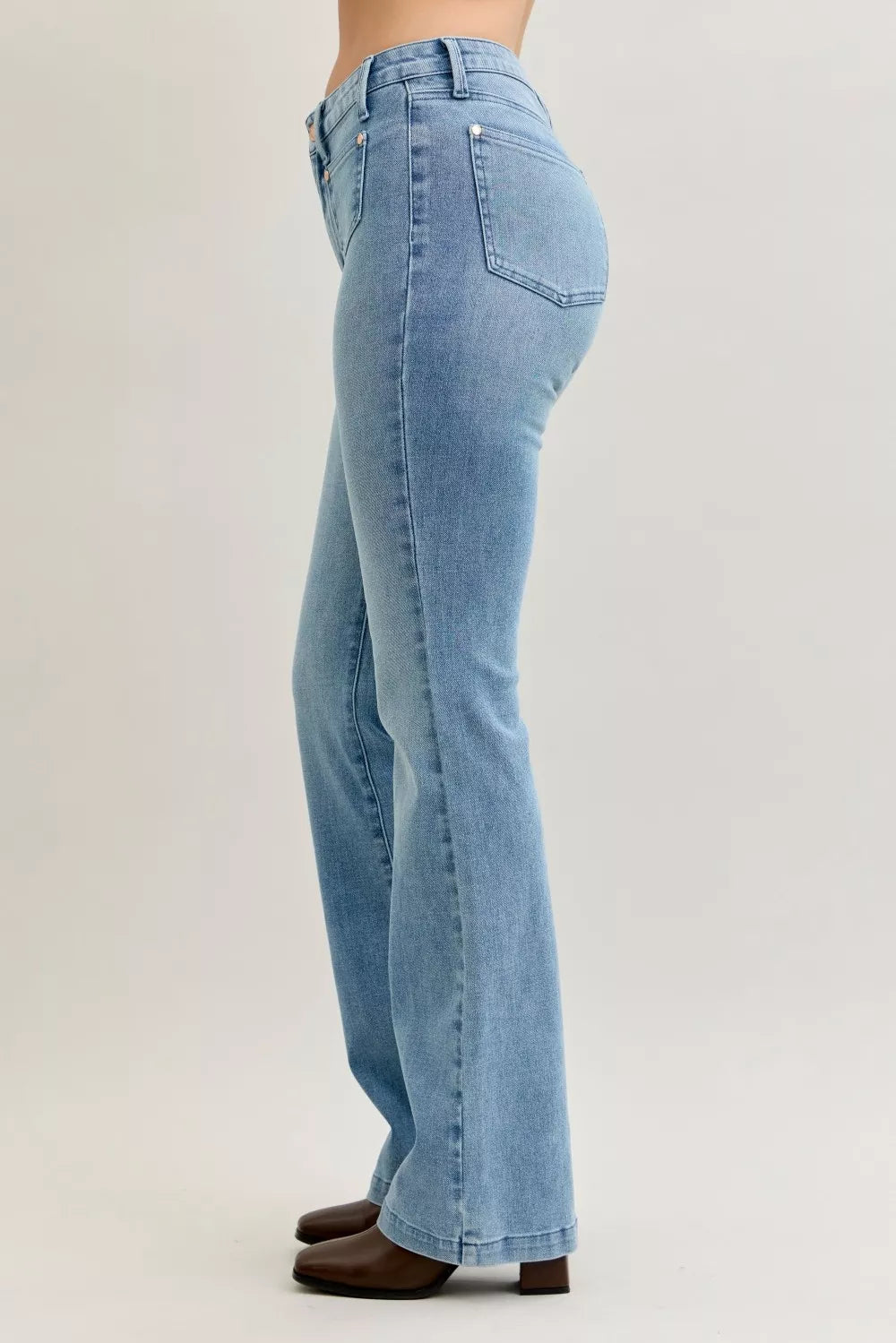Judy Blue mid rise bootcut jeans styled outfit