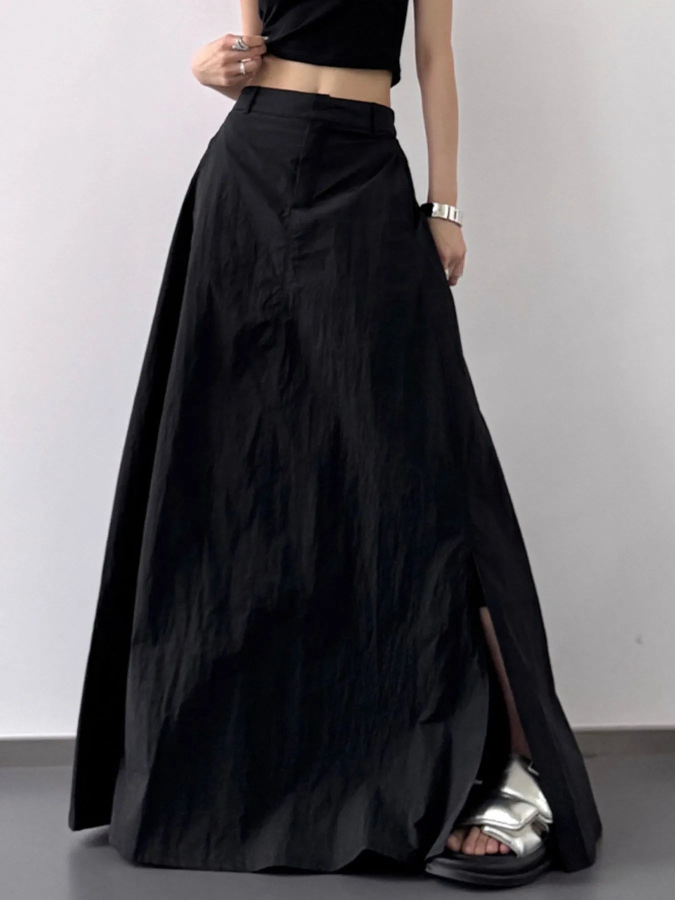 High Waist Slit Maxi Skirt - Fashorio
