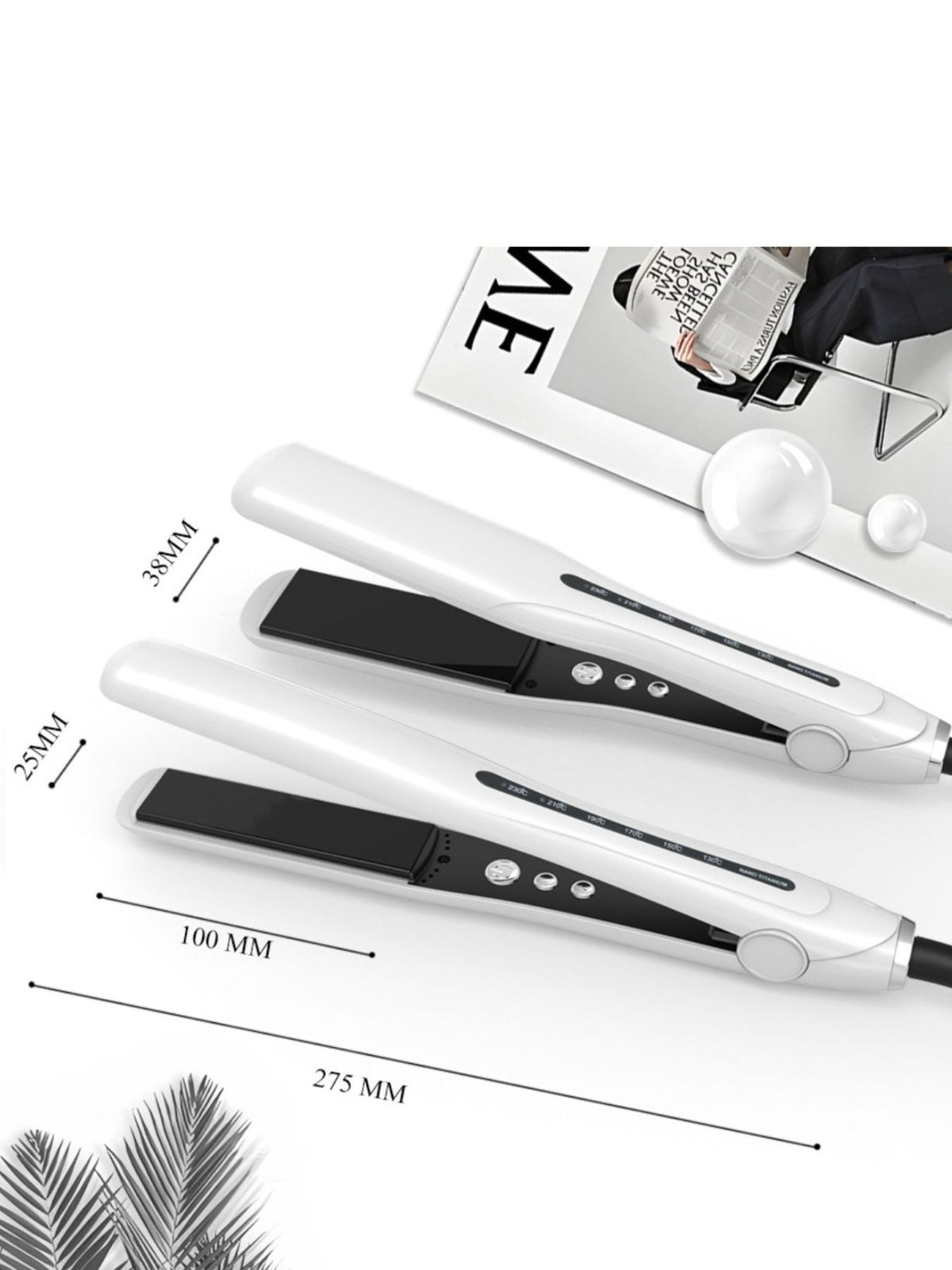 Hair straightener held in hand