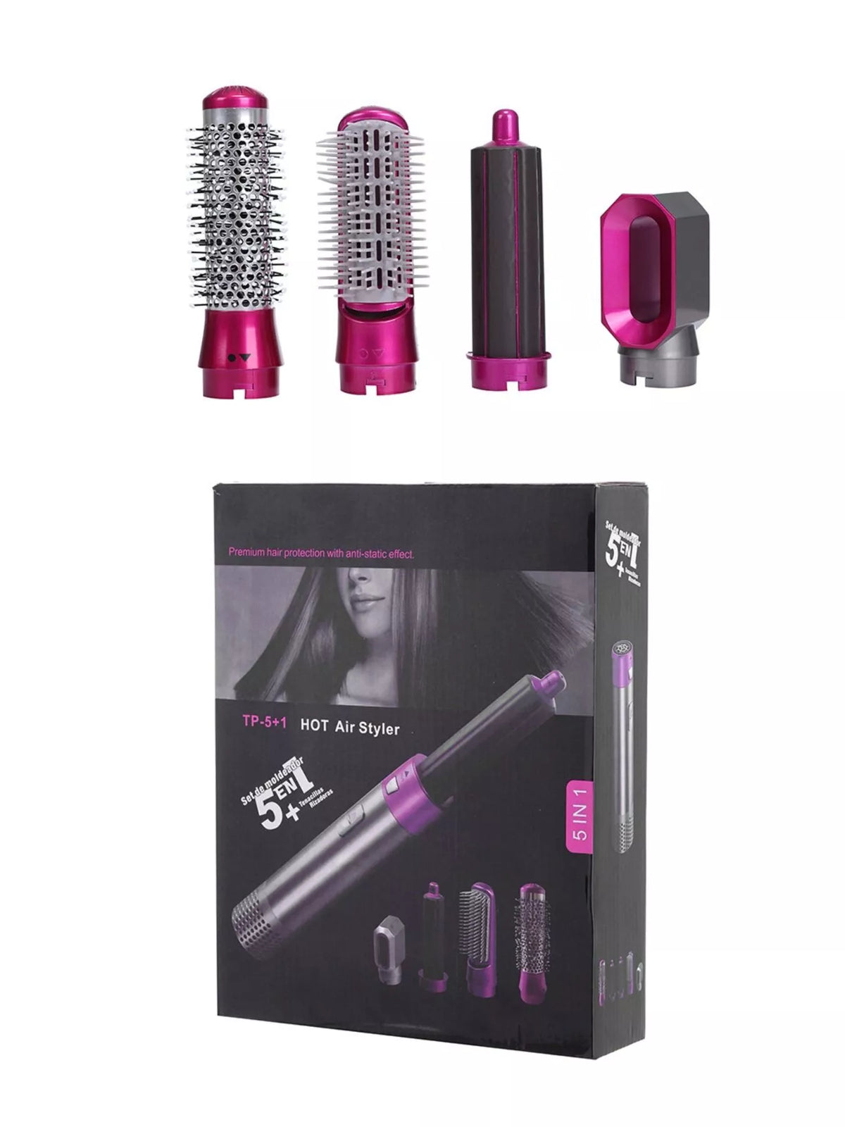 Curling wand set in red violet
