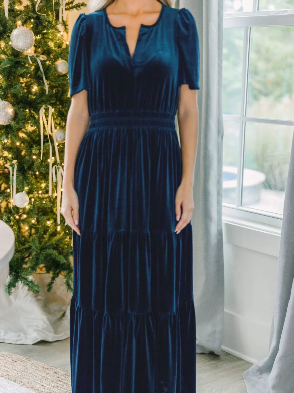 Velvet dress angle view