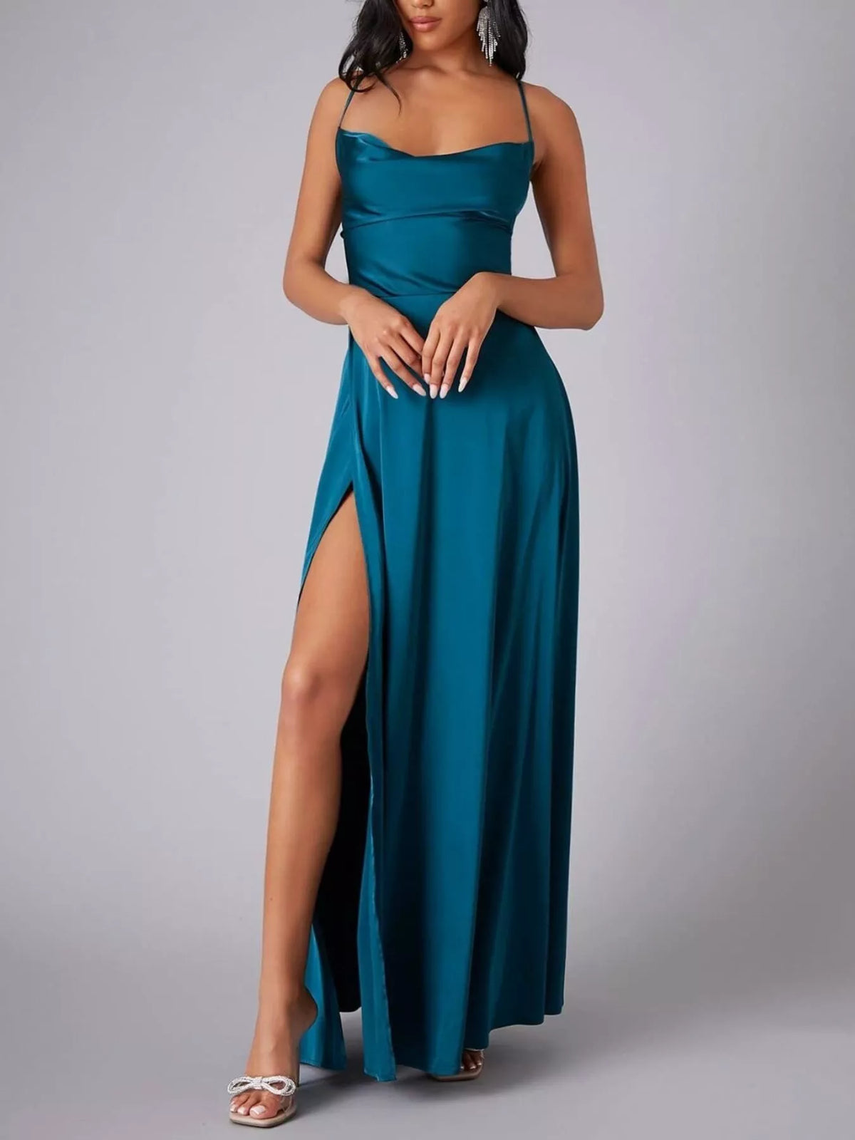 Lace up back maxi dress, alternate colourway view 9