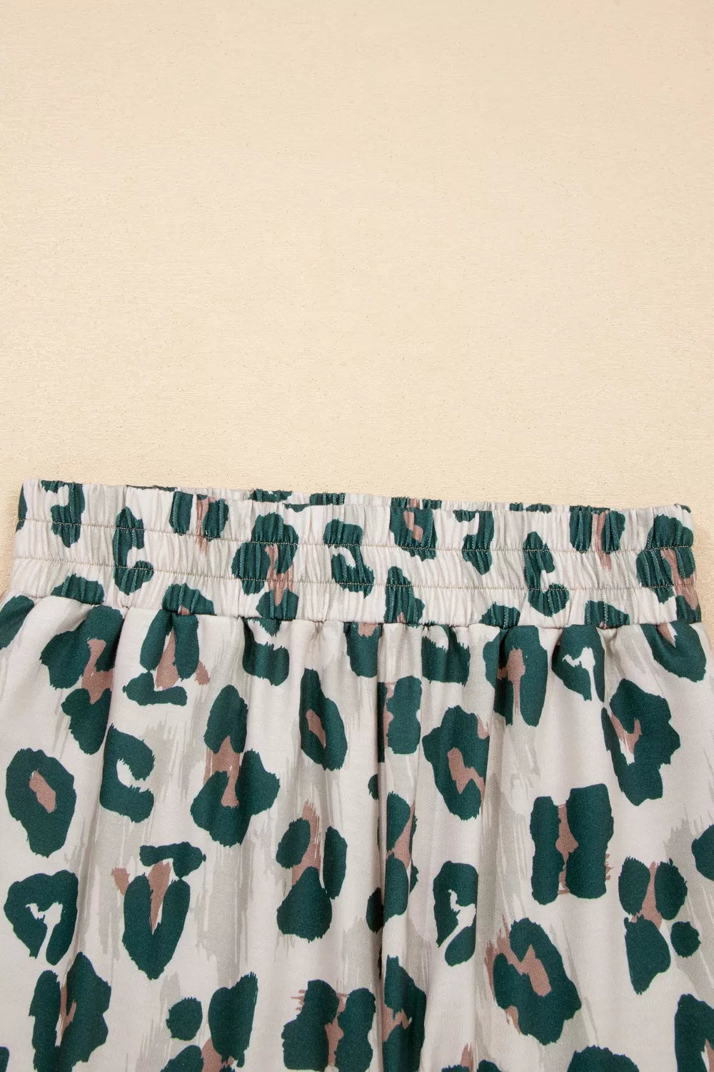 Womens leopard print short sleeve coordinated shorts set