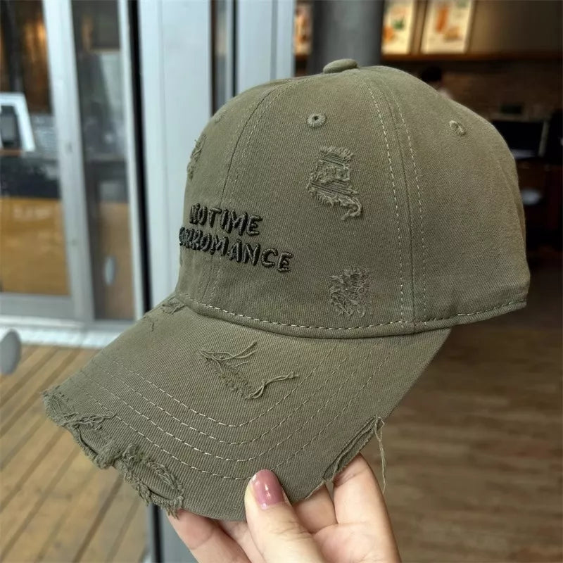 Distressed embroidered cap color range overview