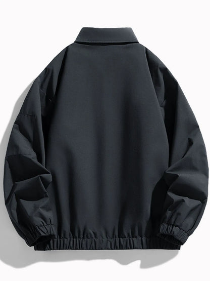 Men's Plus Size Elastic Hem Long Sleeve Jacket - Fashorio