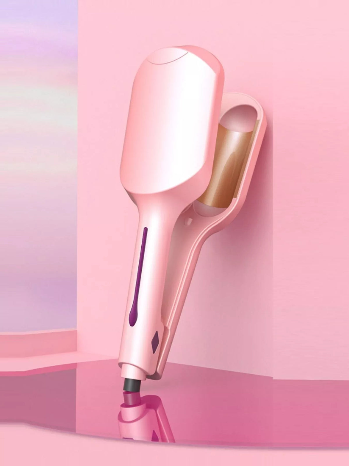Close up of curling iron barrel