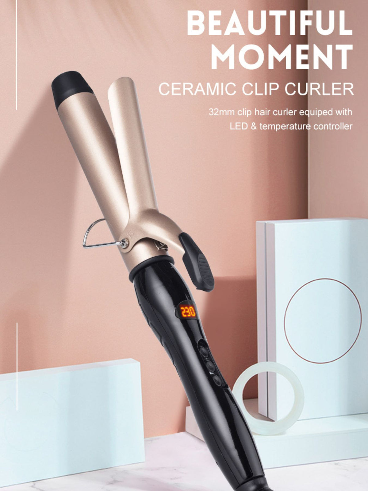 Curling iron barrel close up