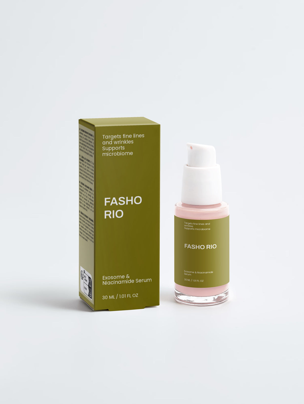 Exosome and niacinamide serum bottle front view