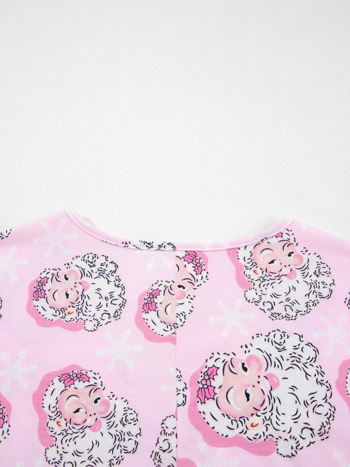 Santa Claus print holiday two piece set full look