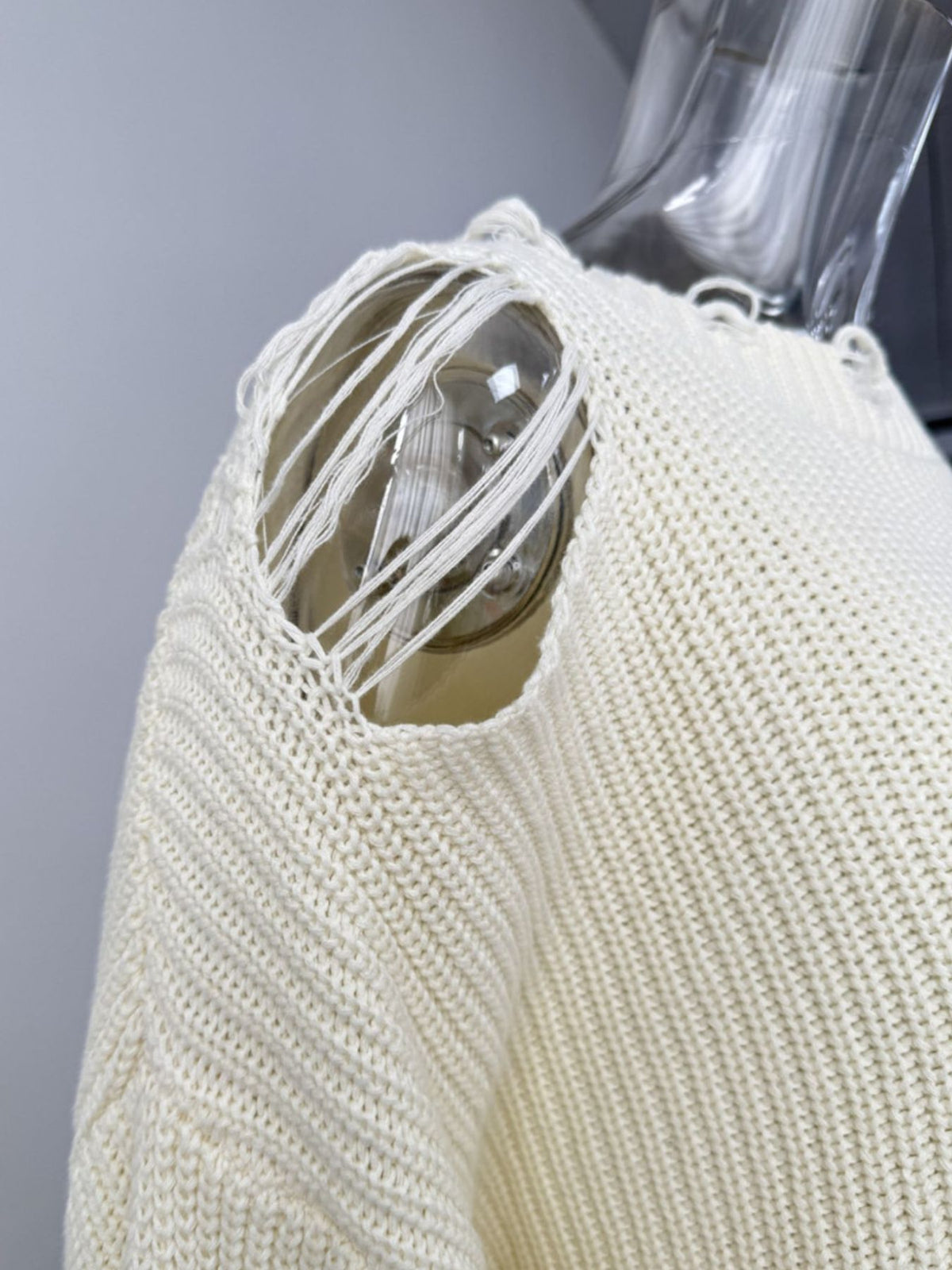 Distressed Sweater and Skirt Two Piece Set, view 7