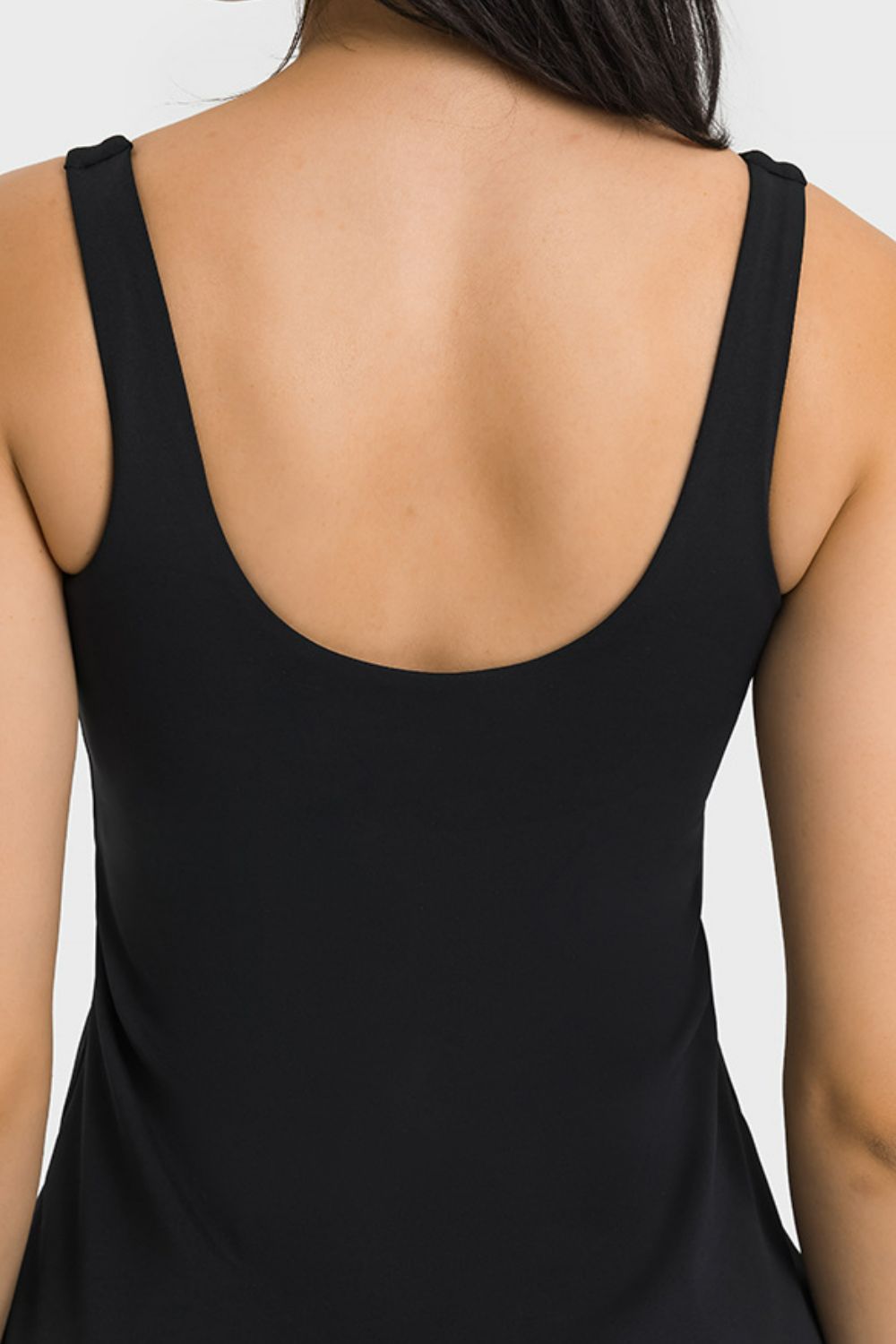 Square Neck Sports Tank Dress with Full Coverage Bottoms view 10