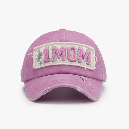 Letter Adjustable Cotton Baseball Cap Blush Pink One Size - Fashorio