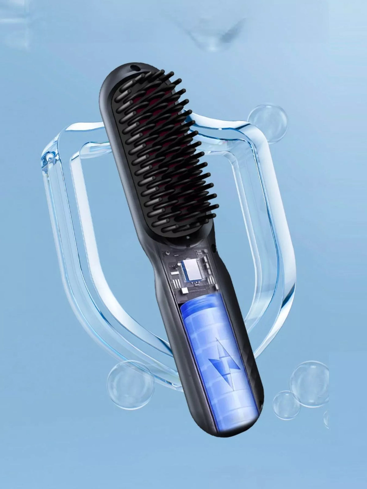 Dark gray straightening comb