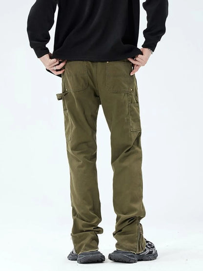 Men's Wide Leg Jeans Army Green - Fashorio