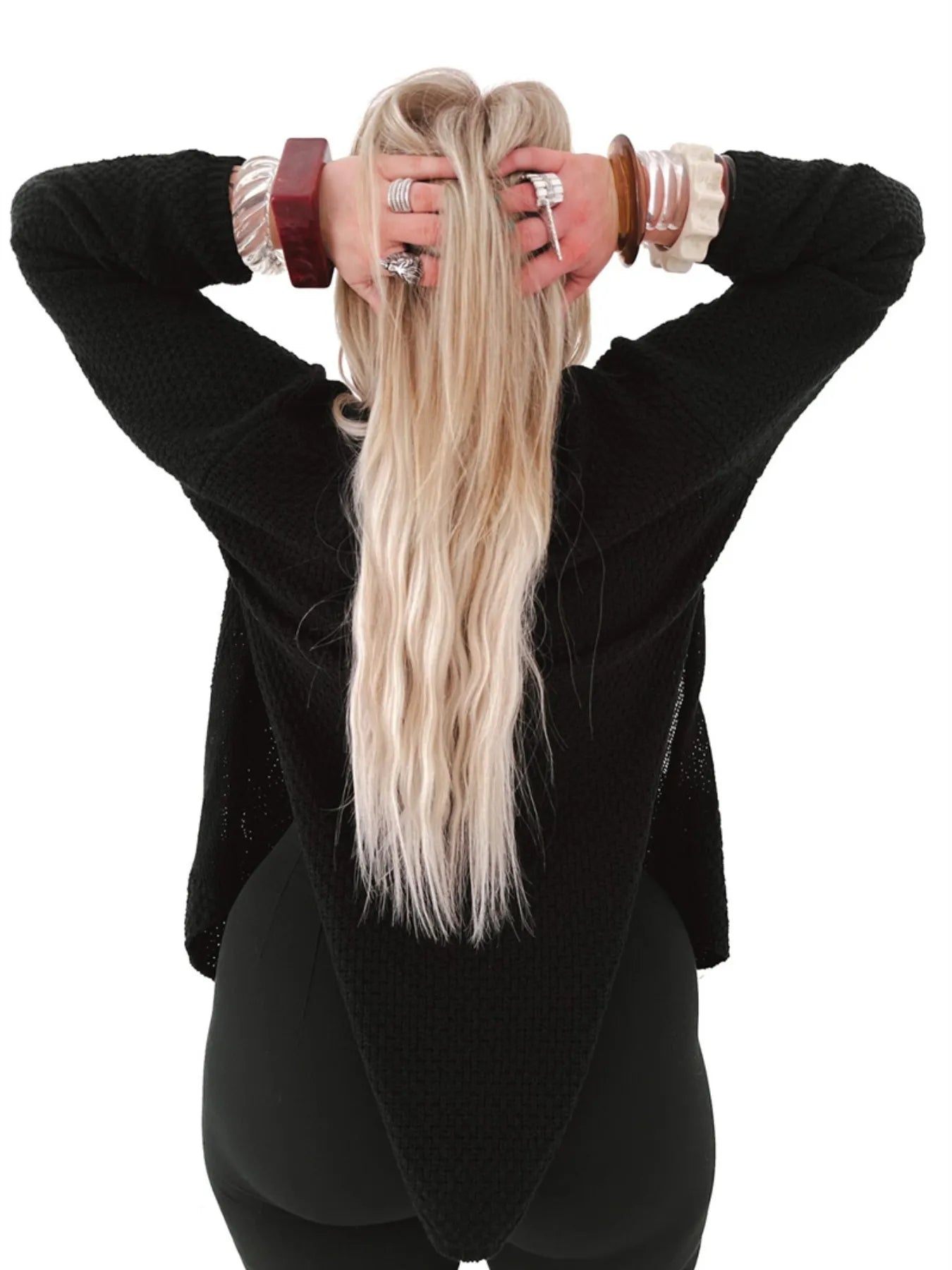 Oversized Knit Cardigan with Open Front Design - Fashorio