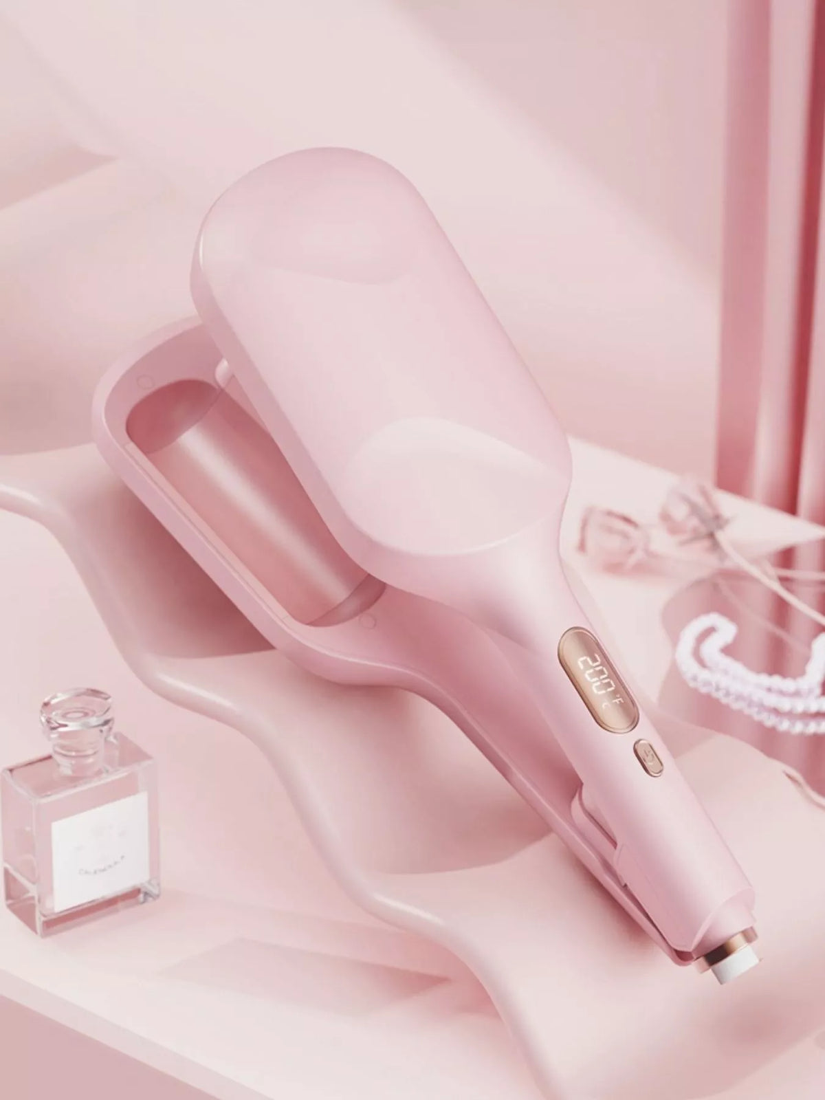 Curling iron blush pink