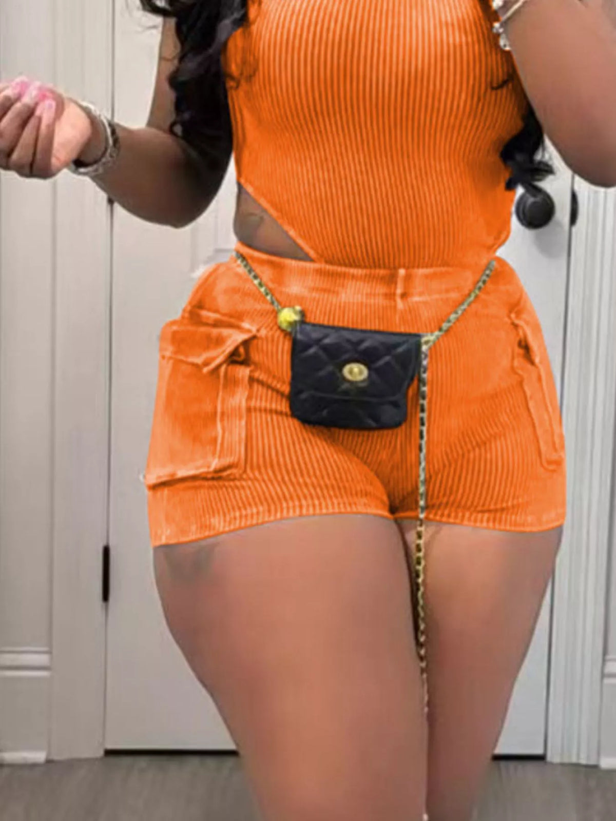 Ribbed bodysuit set another color option