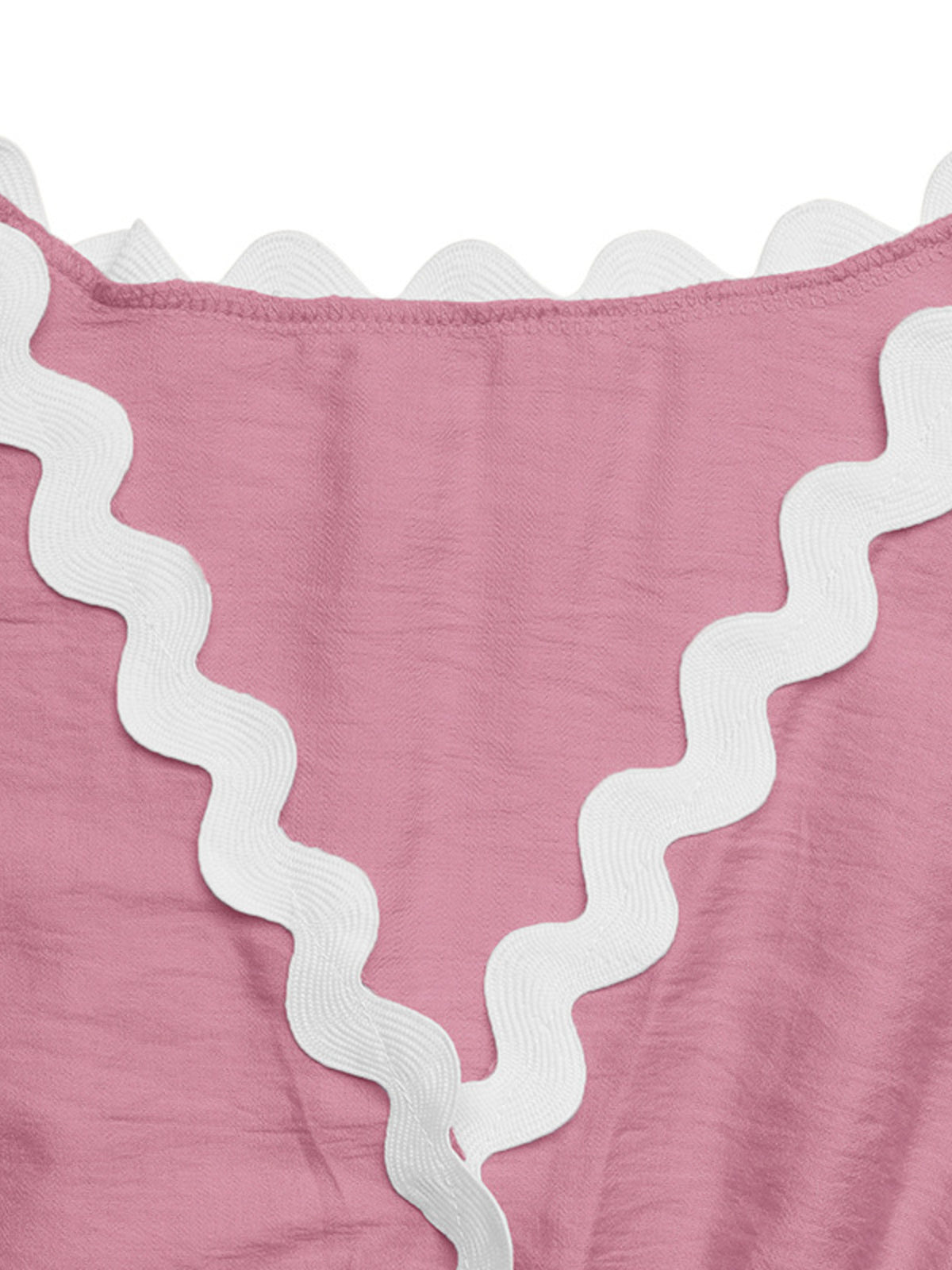 Scalloped trim wrap romper alternate three quarter view