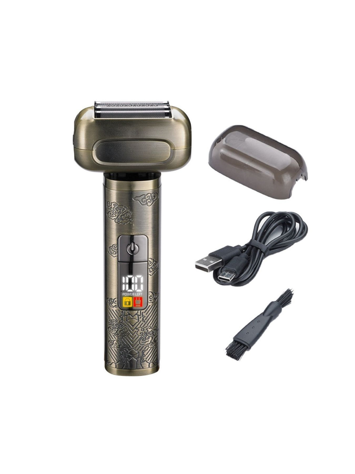 Portable shaver brass color view