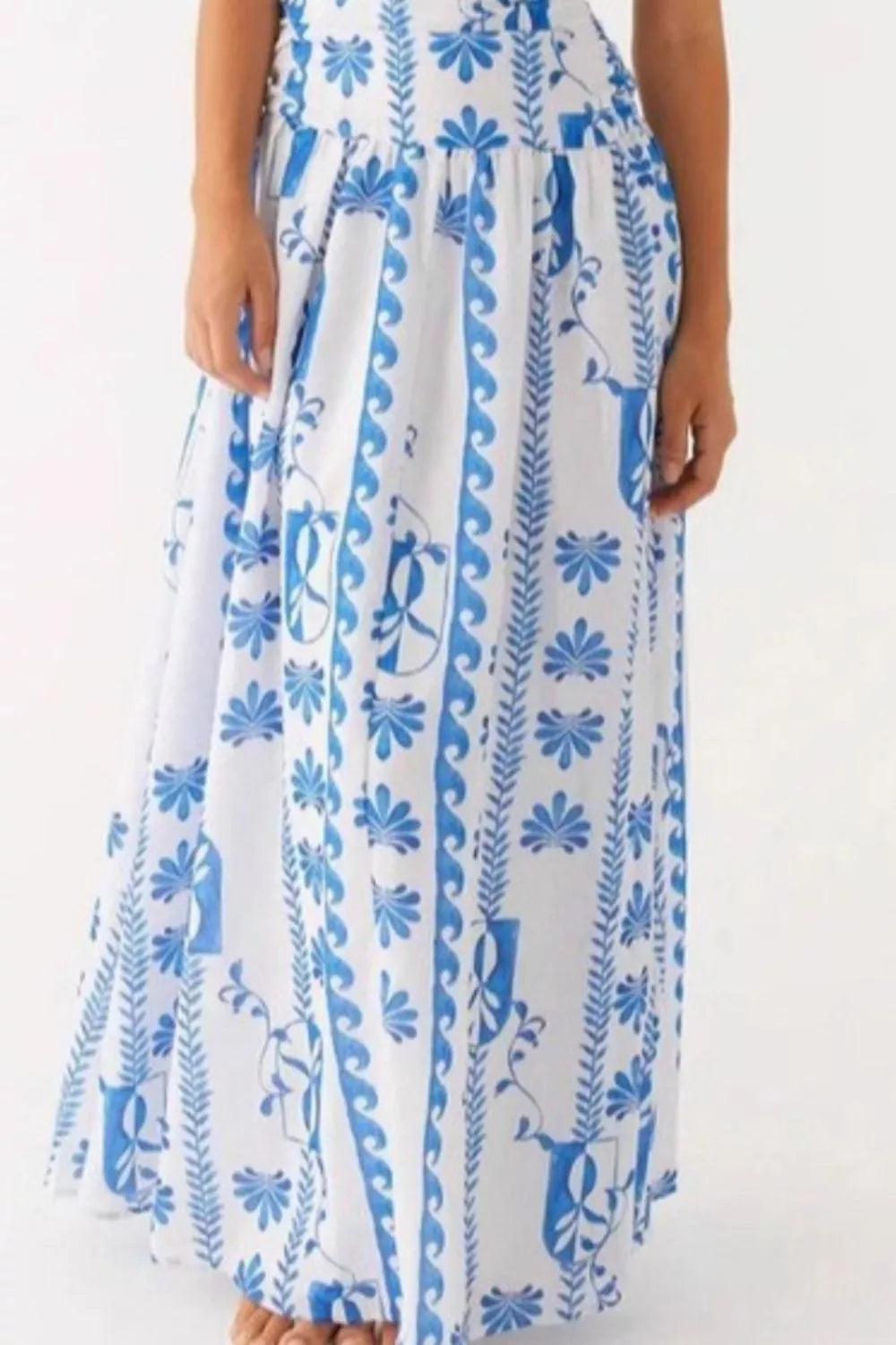 Strapless ruched dress close up