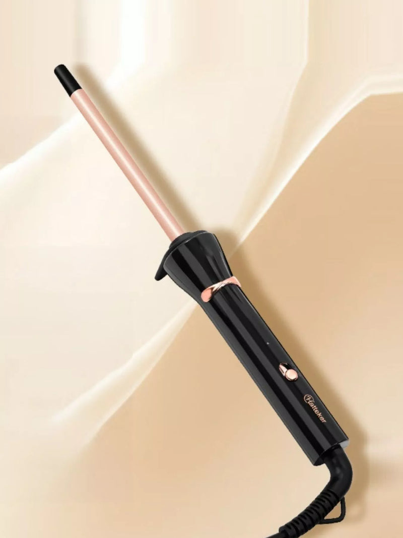 Black fast heating curling iron front view