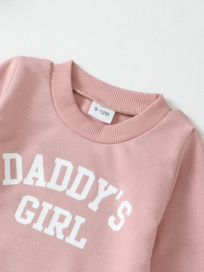 Children's Letter Graphic Sweatshirt and Pants Set - Fashorio