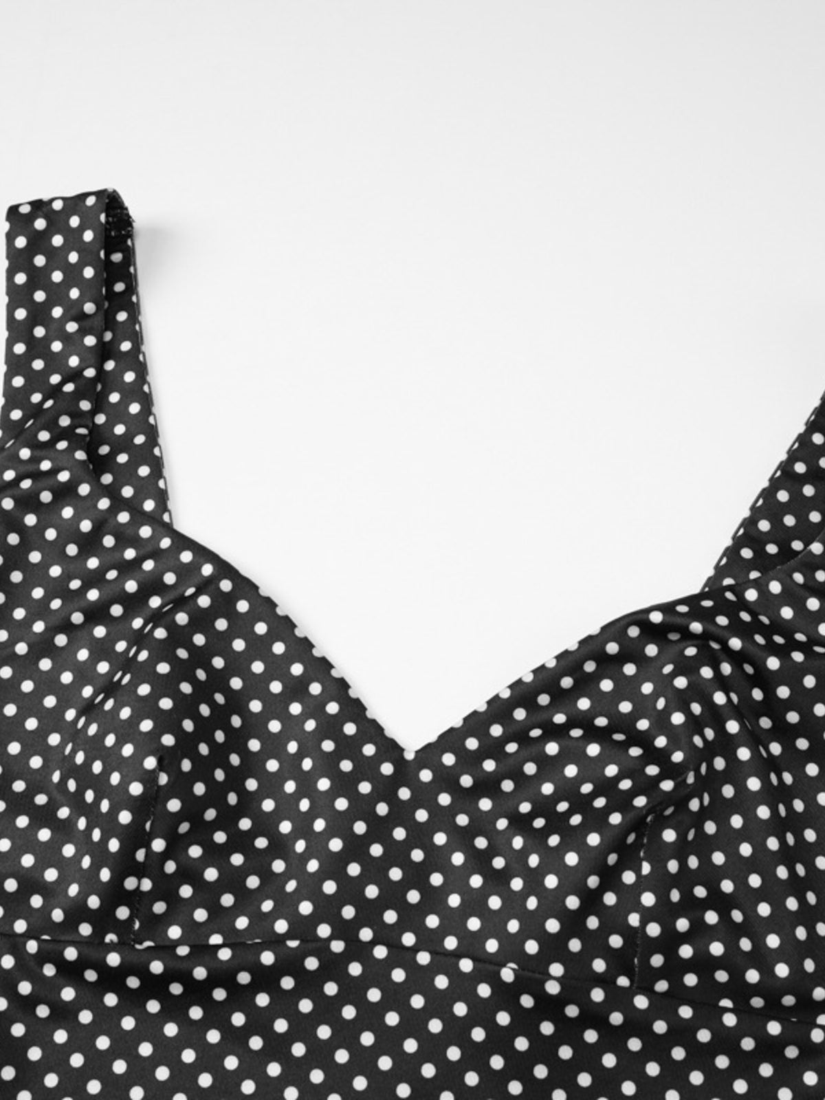 Black polka dot two piece set full length