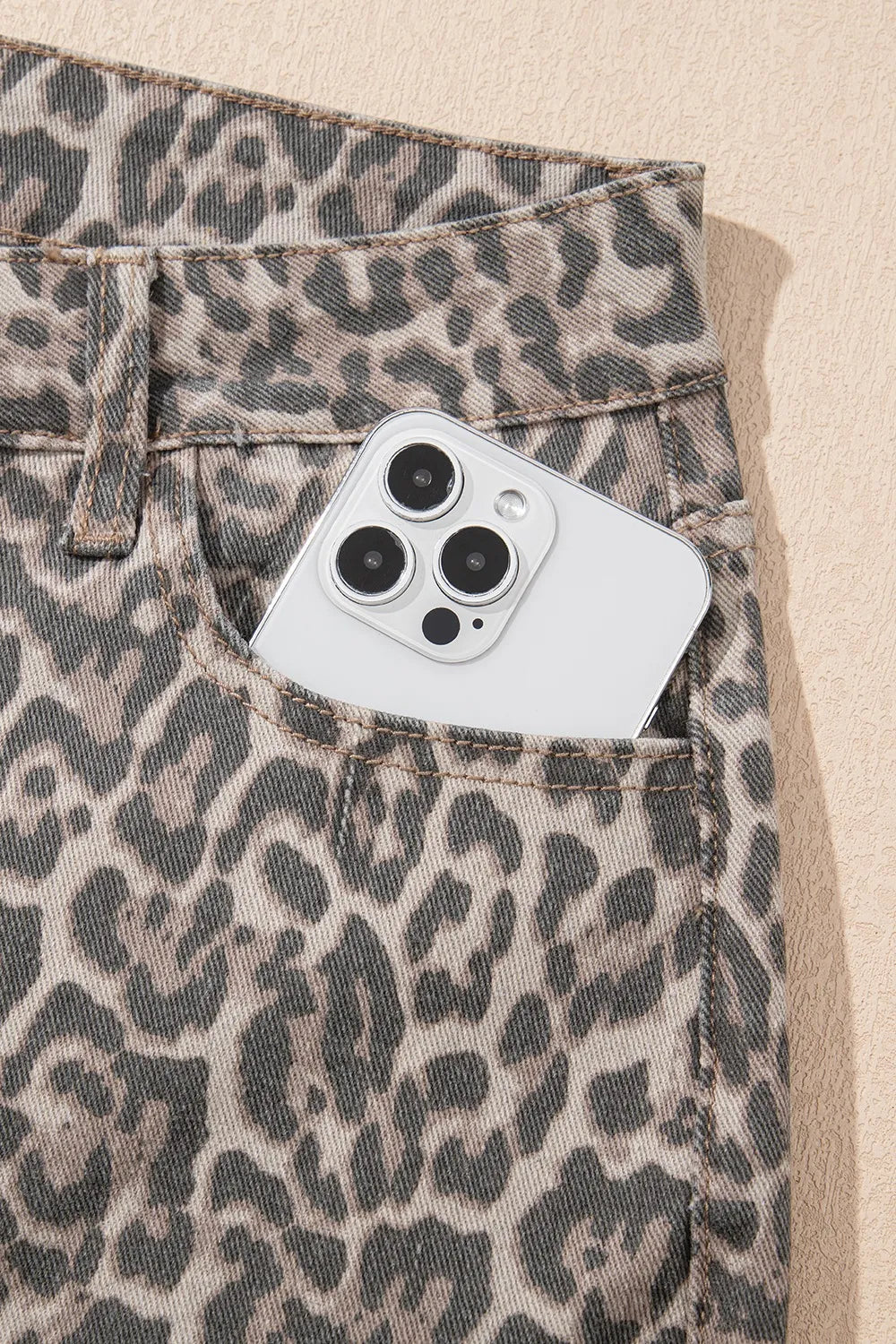 Leopard print jeans full length styling