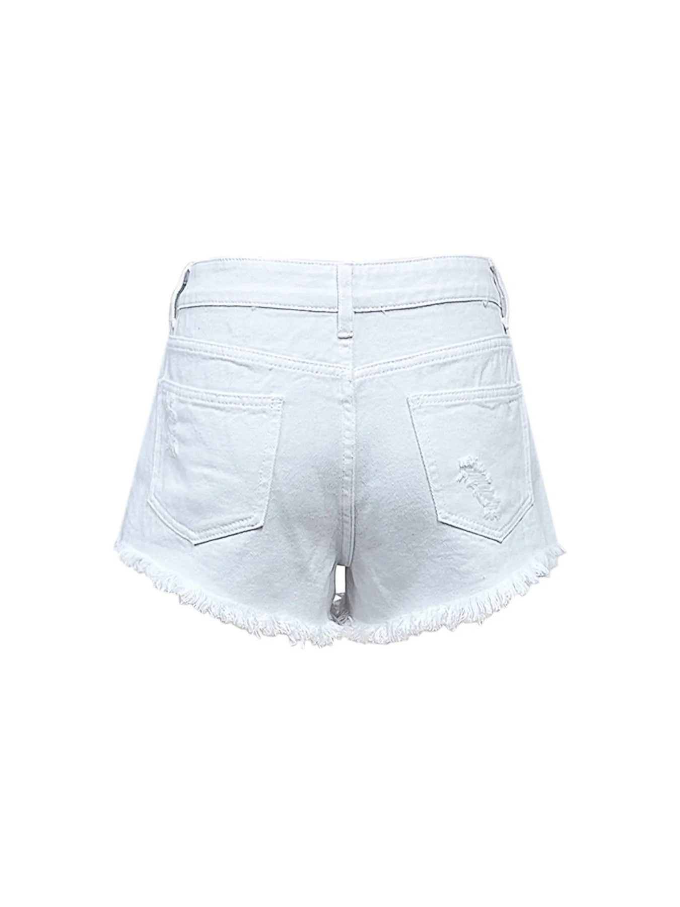 Raw Hem High Waist Denim Shorts - Fashorio
