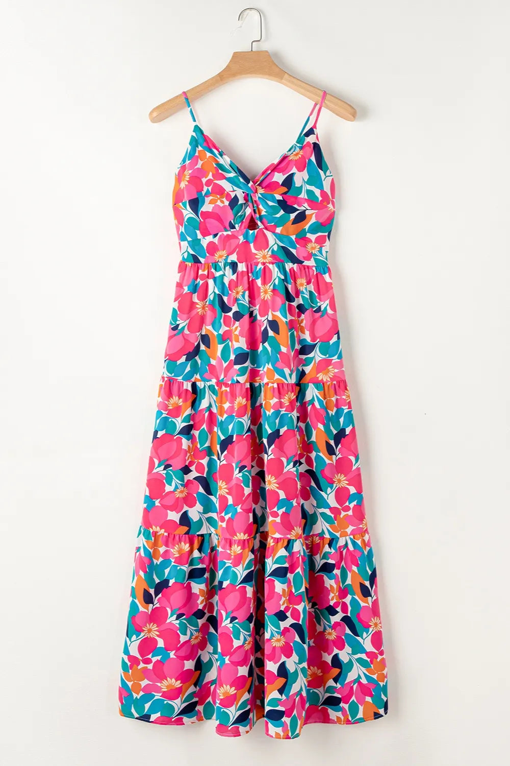 Printed maxi dress cami strap detail
