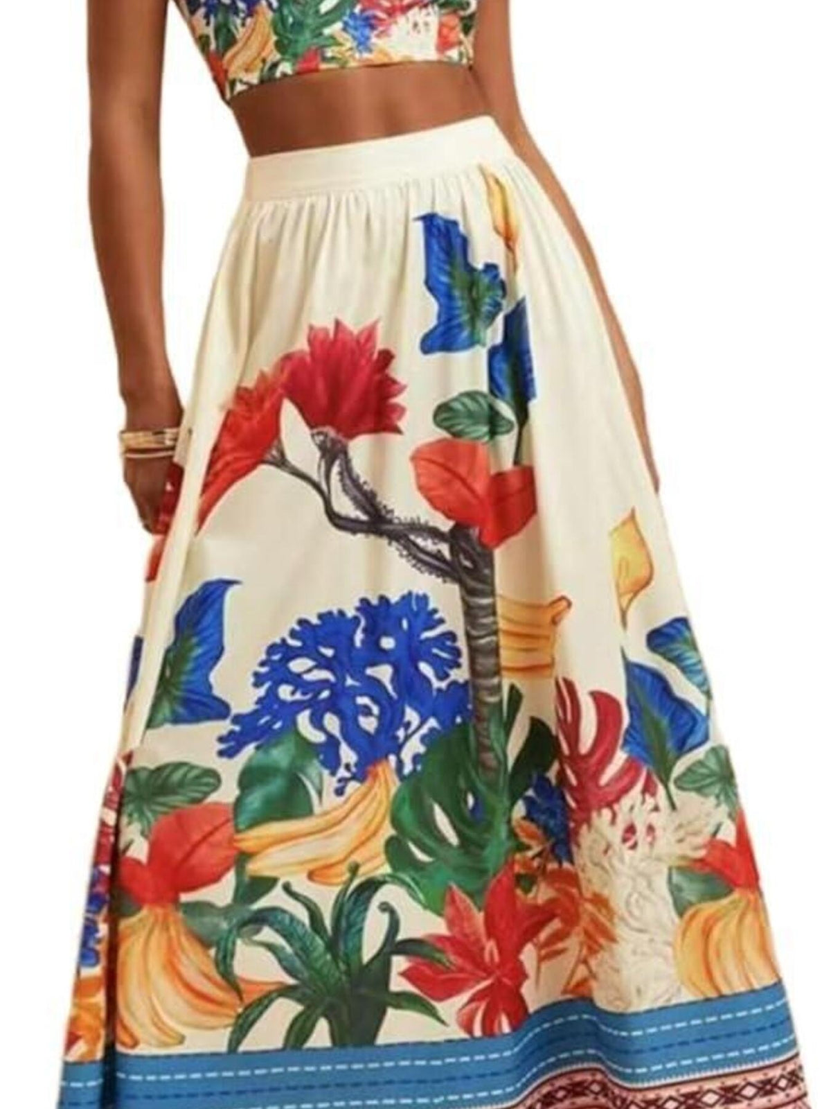 Multicolor floral two piece set look
