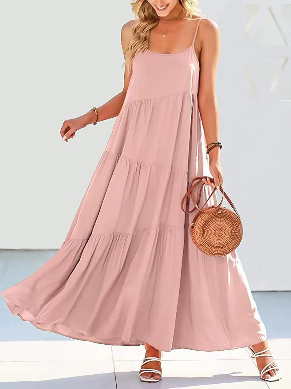 Ruched maxi dress print detail