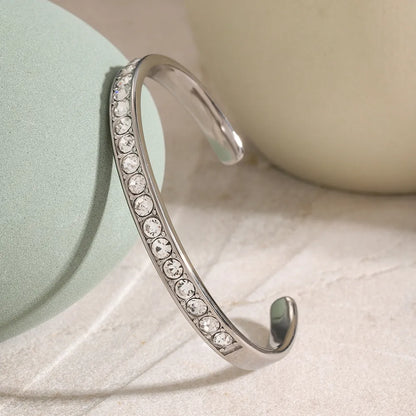 Stainless Steel Inlaid Zircon Bracelet - Fashorio