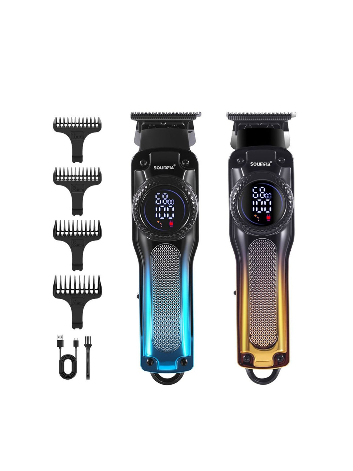 Cordless hair clipper blade close up