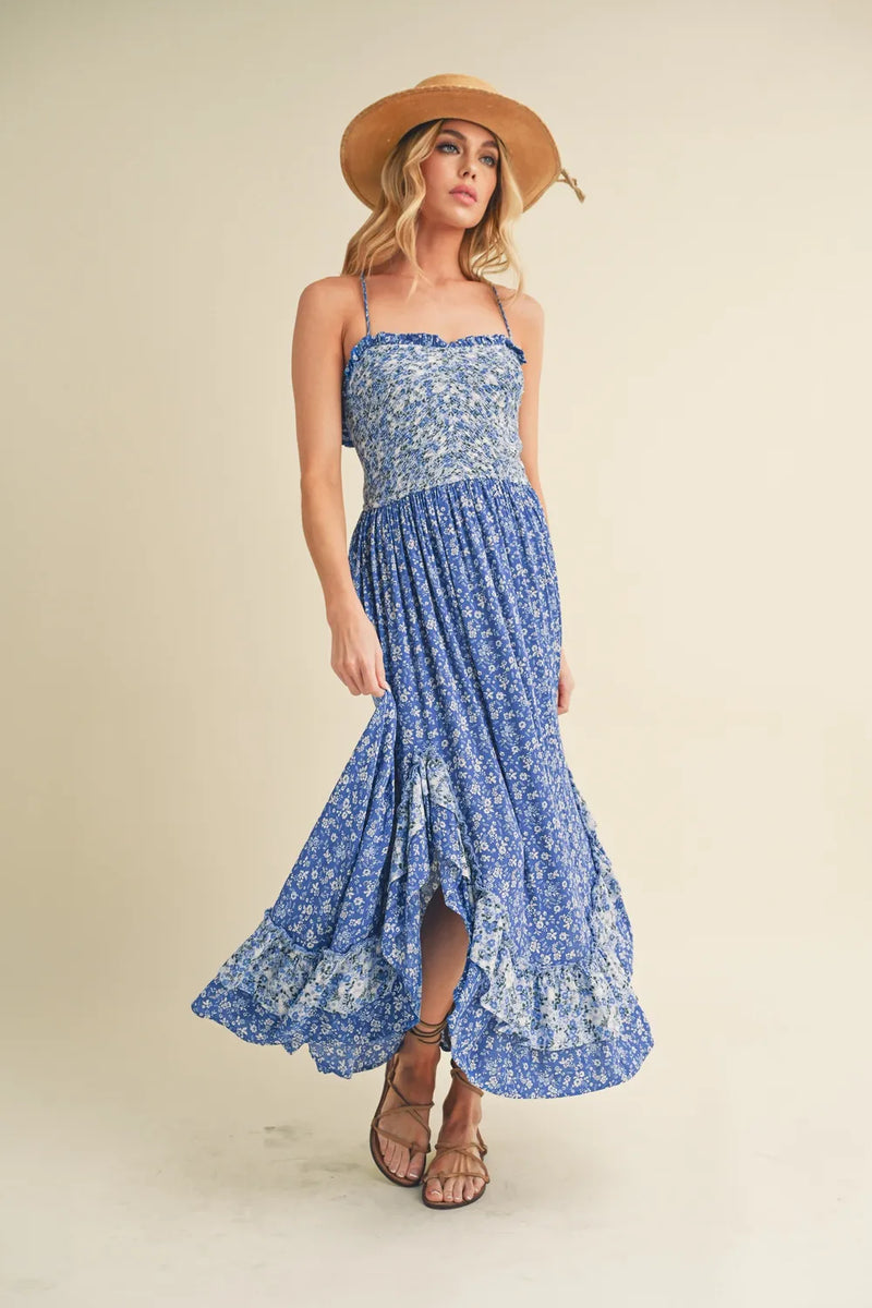 Ditsy floral maxi cami dress front view