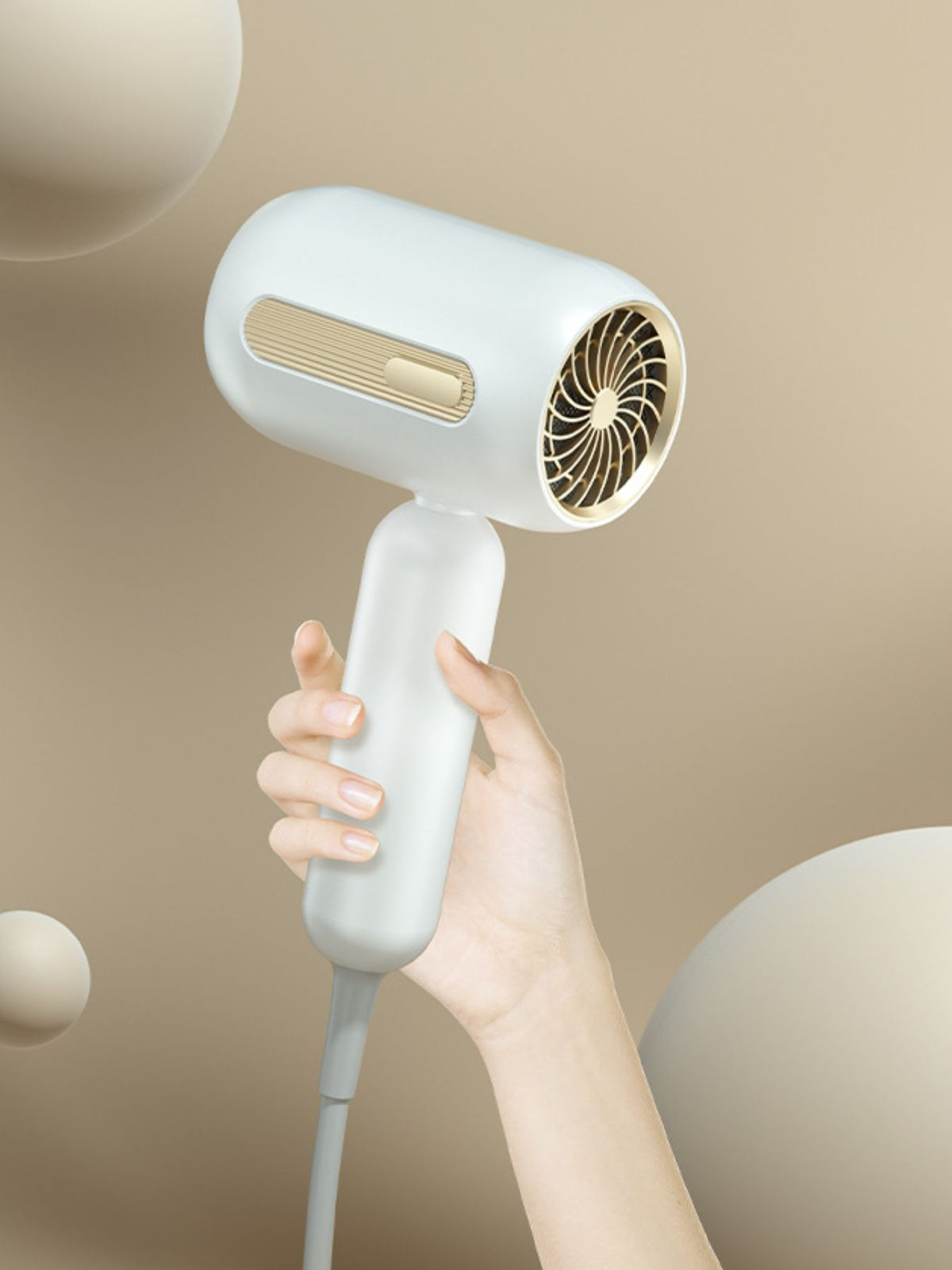 Hair dryer handle grip detail