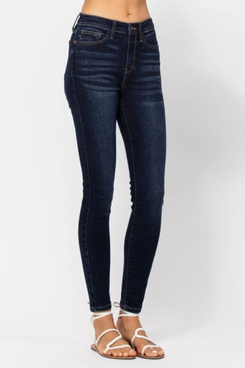 Judy Blue Full Size High Waist Handsand Skinny Jeans - Fashorio