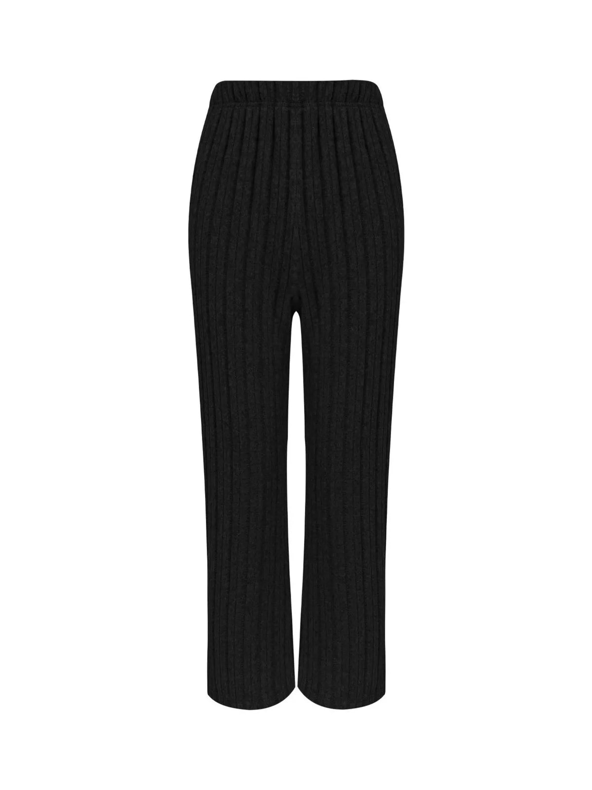 Ribbed Knit Button Front Top and Pants Set Plus Size, view 6