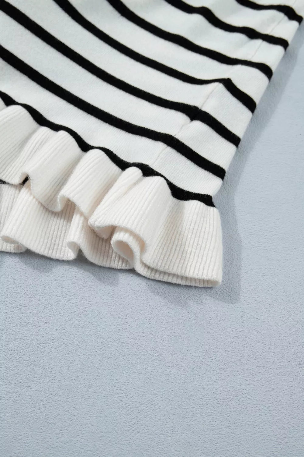 Striped short sleeve cardigan full length