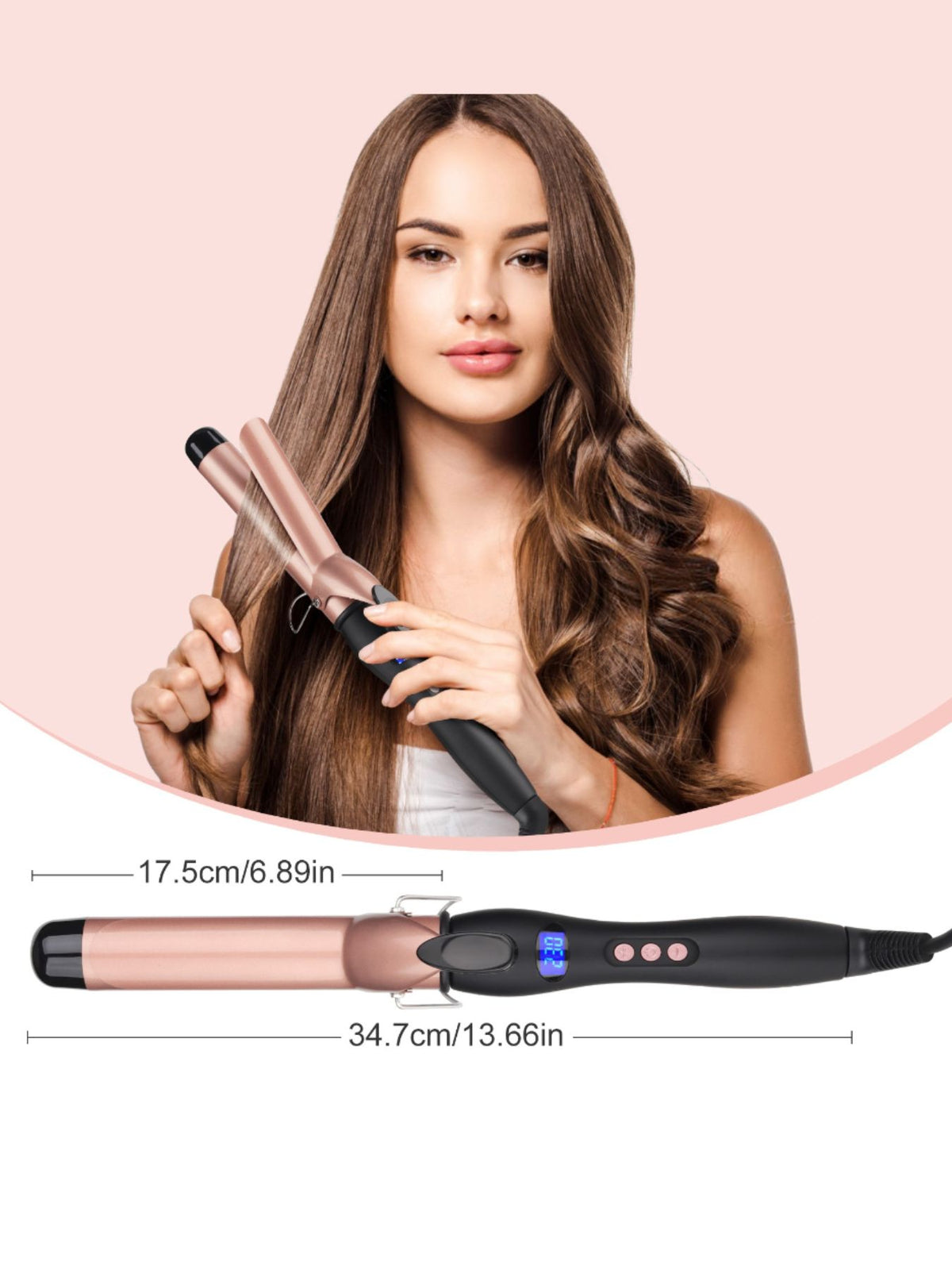 Curling iron temperature display
