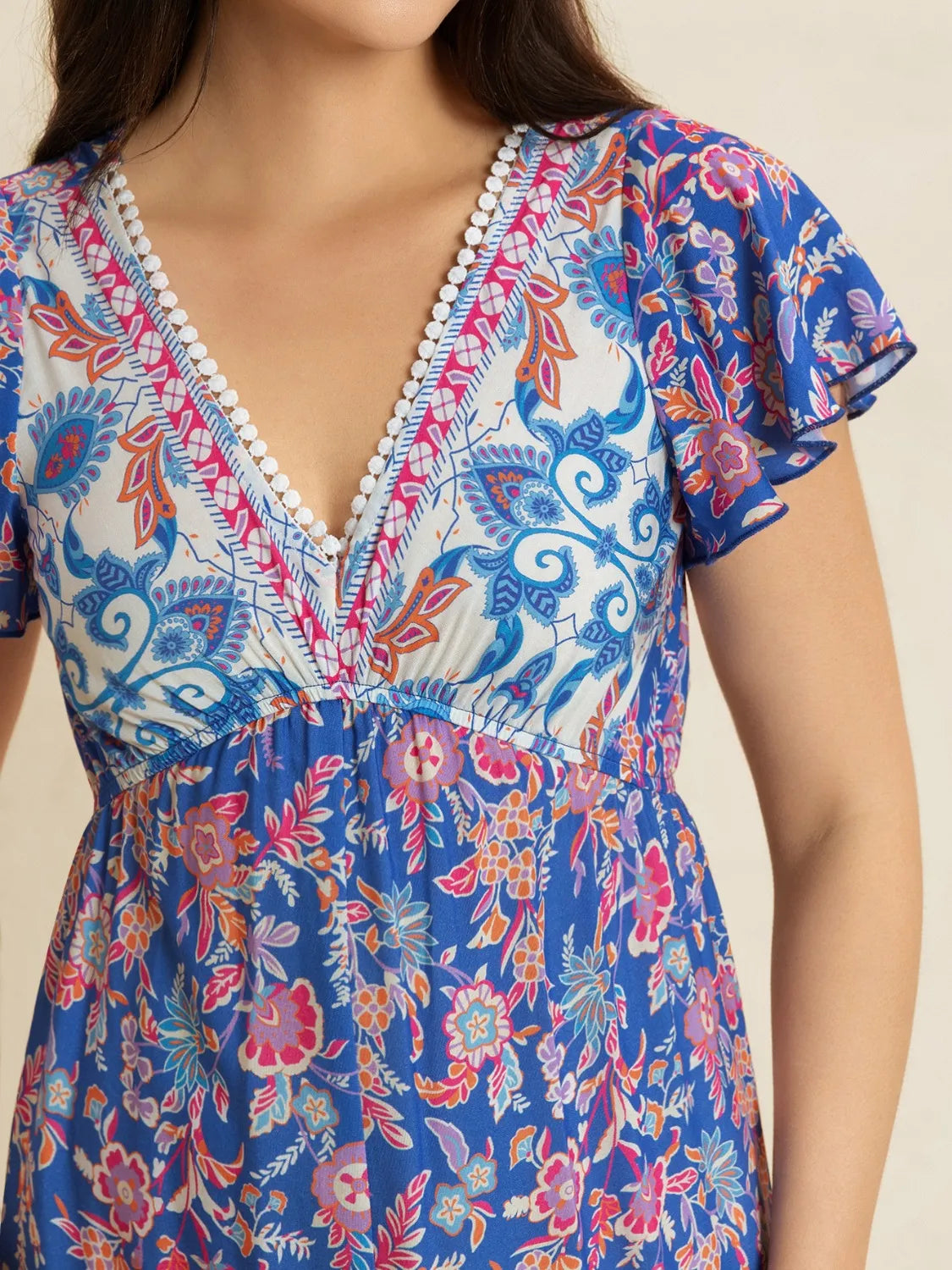 Wide leg printed jumpsuit side view