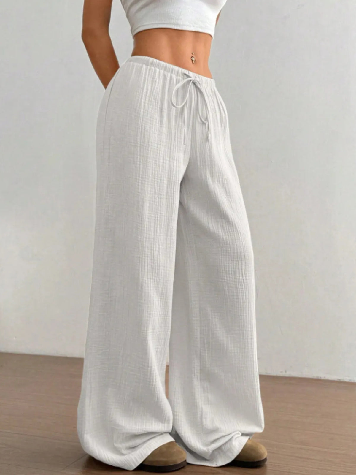 Wide Leg Casual Pants with Stretch, view 24