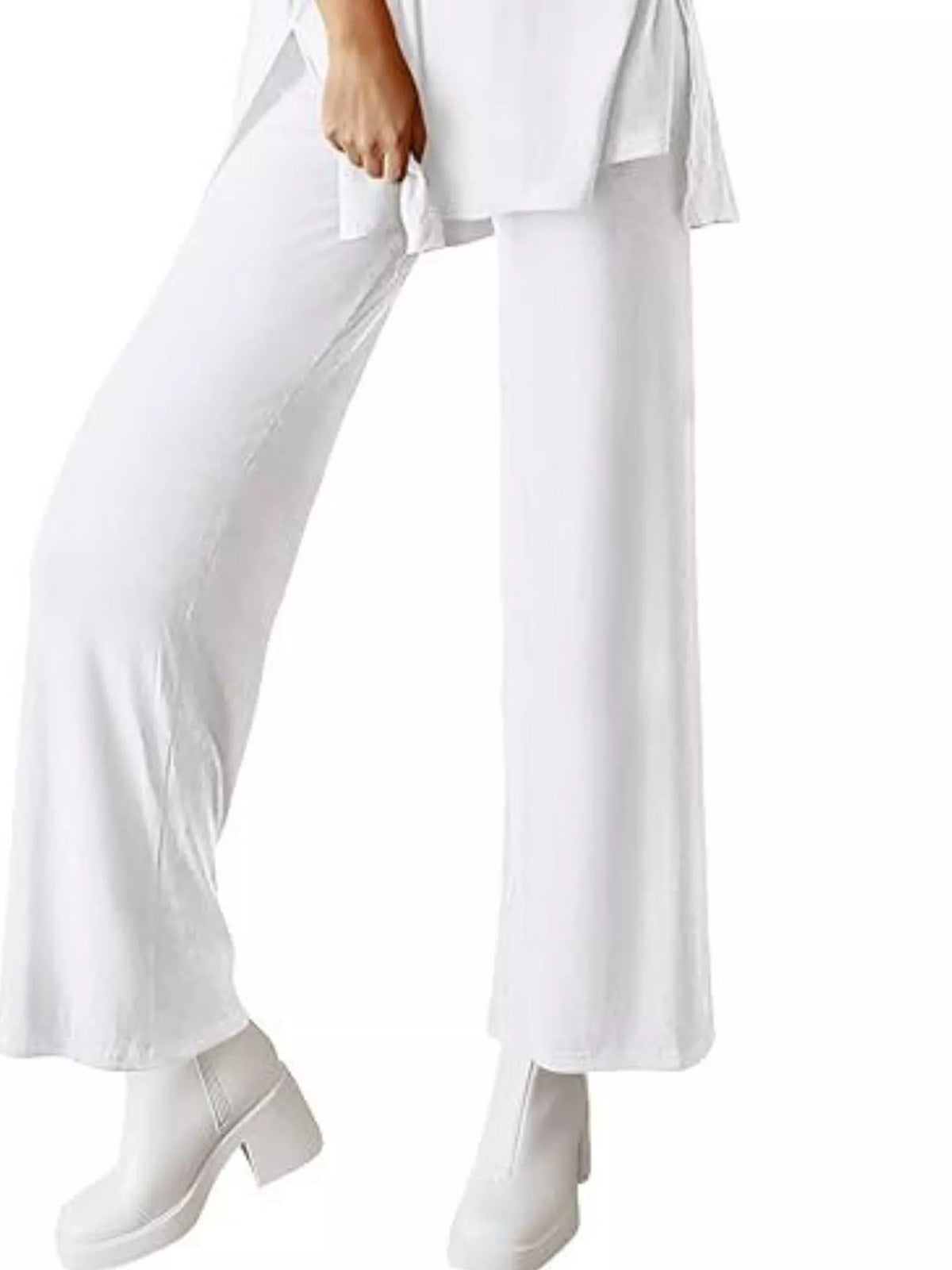 Relaxed Fit Round Neck Top and Pants Set, view 17