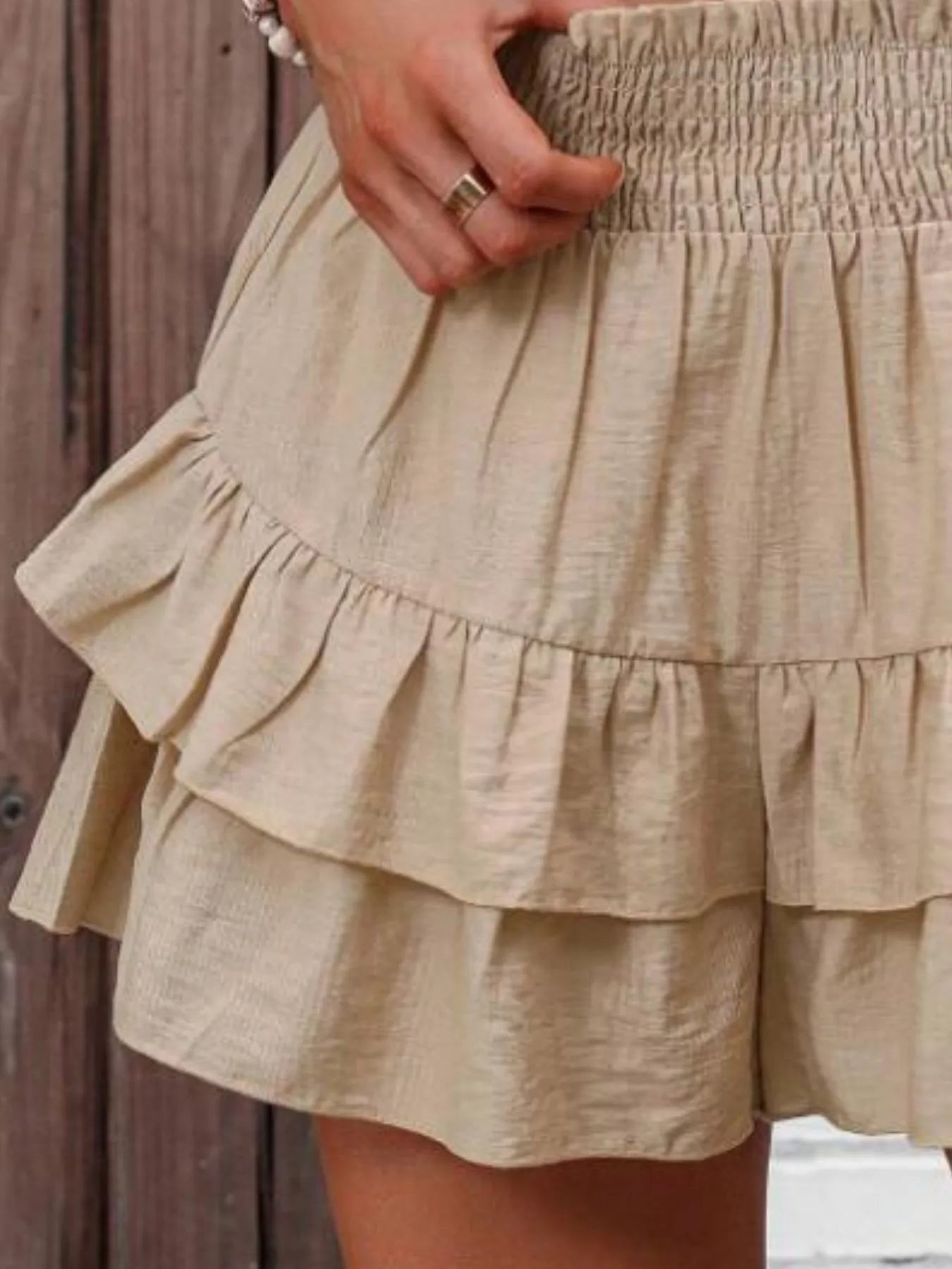 Ruffle Layered High Waist Casual Skort - Fashorio