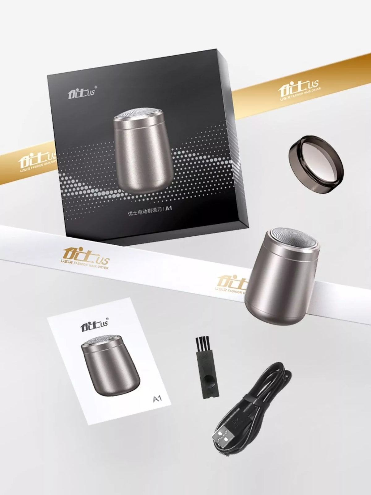 Electric shaver standing upright