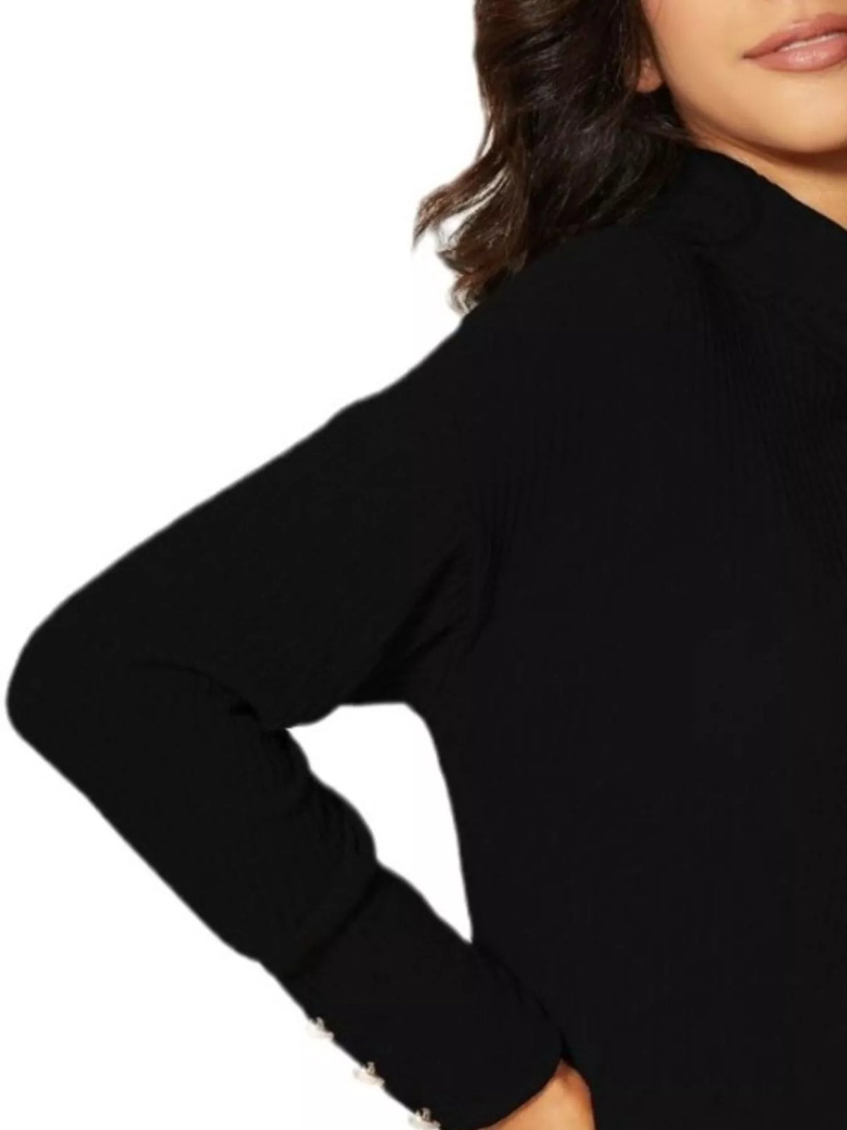 Ribbed Knit Turtleneck Sweater front view