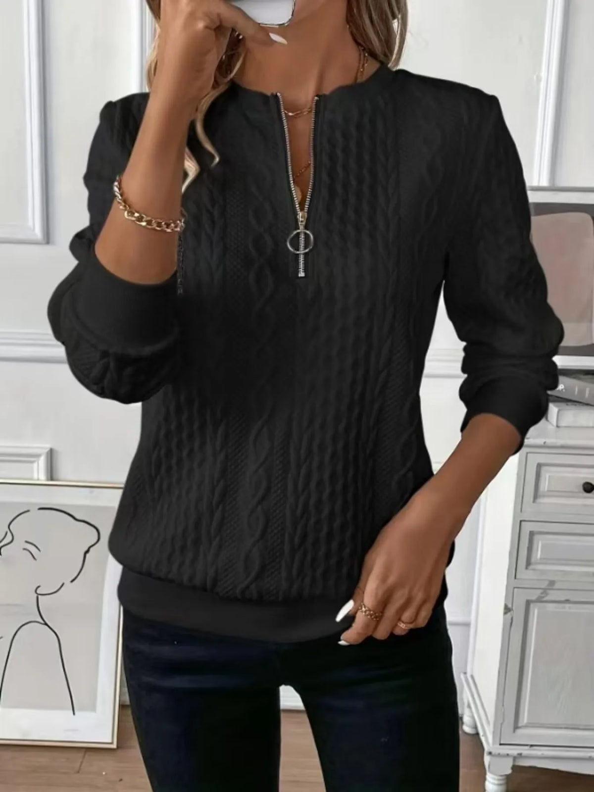 Long sleeve sweatshirt side view