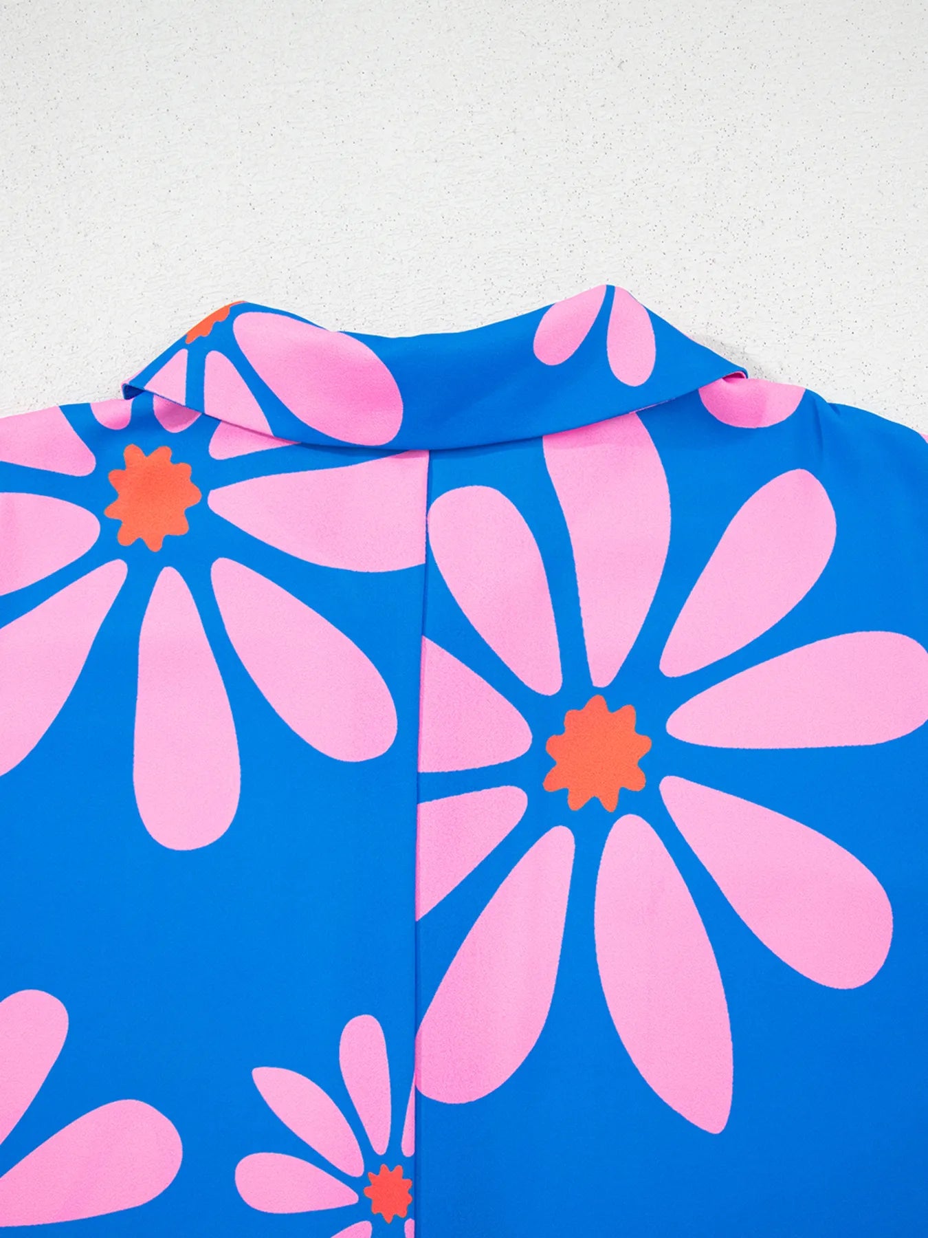 Summer Flower Print Shirt Collar Button Front Loose Romper - Fashorio