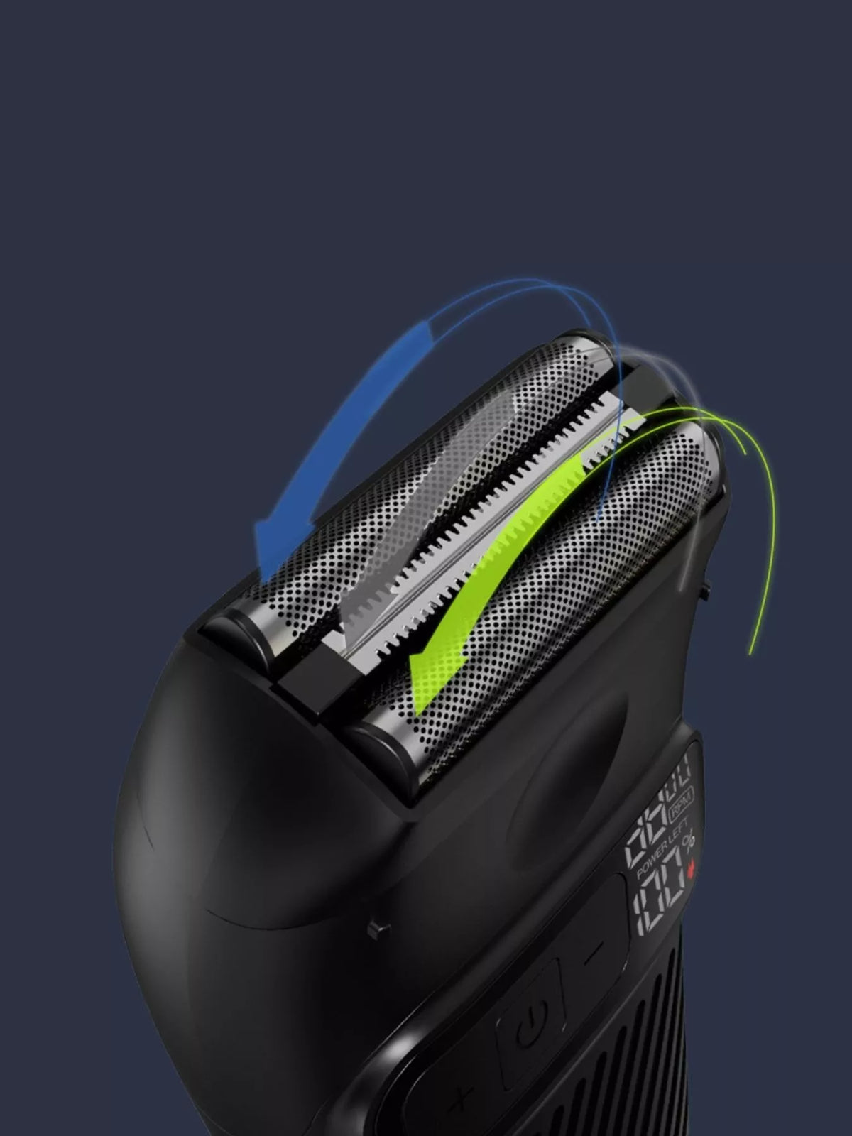 Cordless razor held in hand